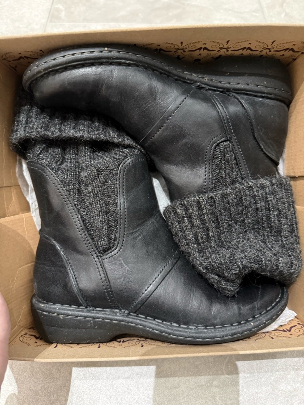 Clarks Black Combi Leather Avington Boot-6.5